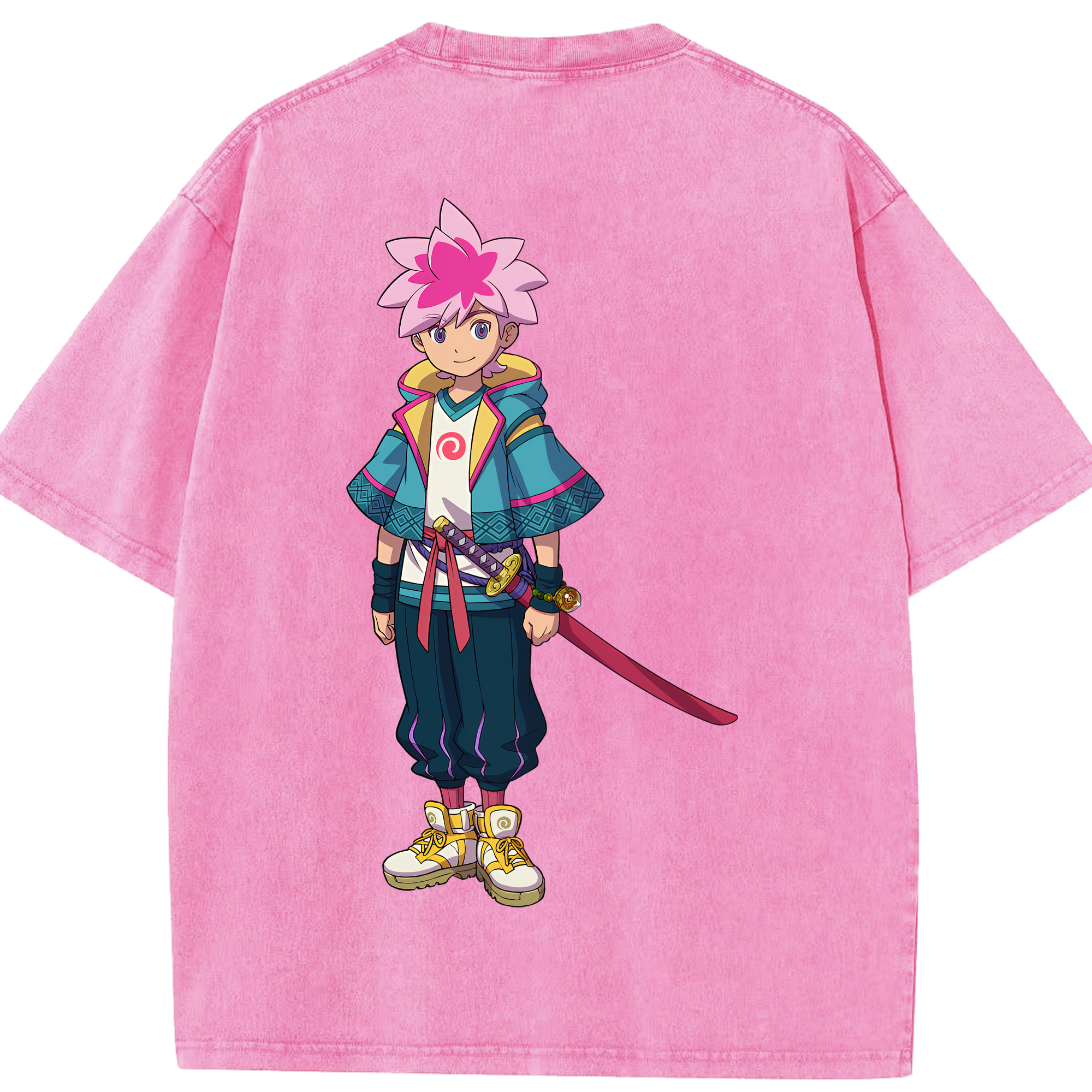 （画像用） 妖怪ウォッチ Yo-kai Watch 綿100% ヴィンテージ風 半袖Tシャツ（背面プリント）
